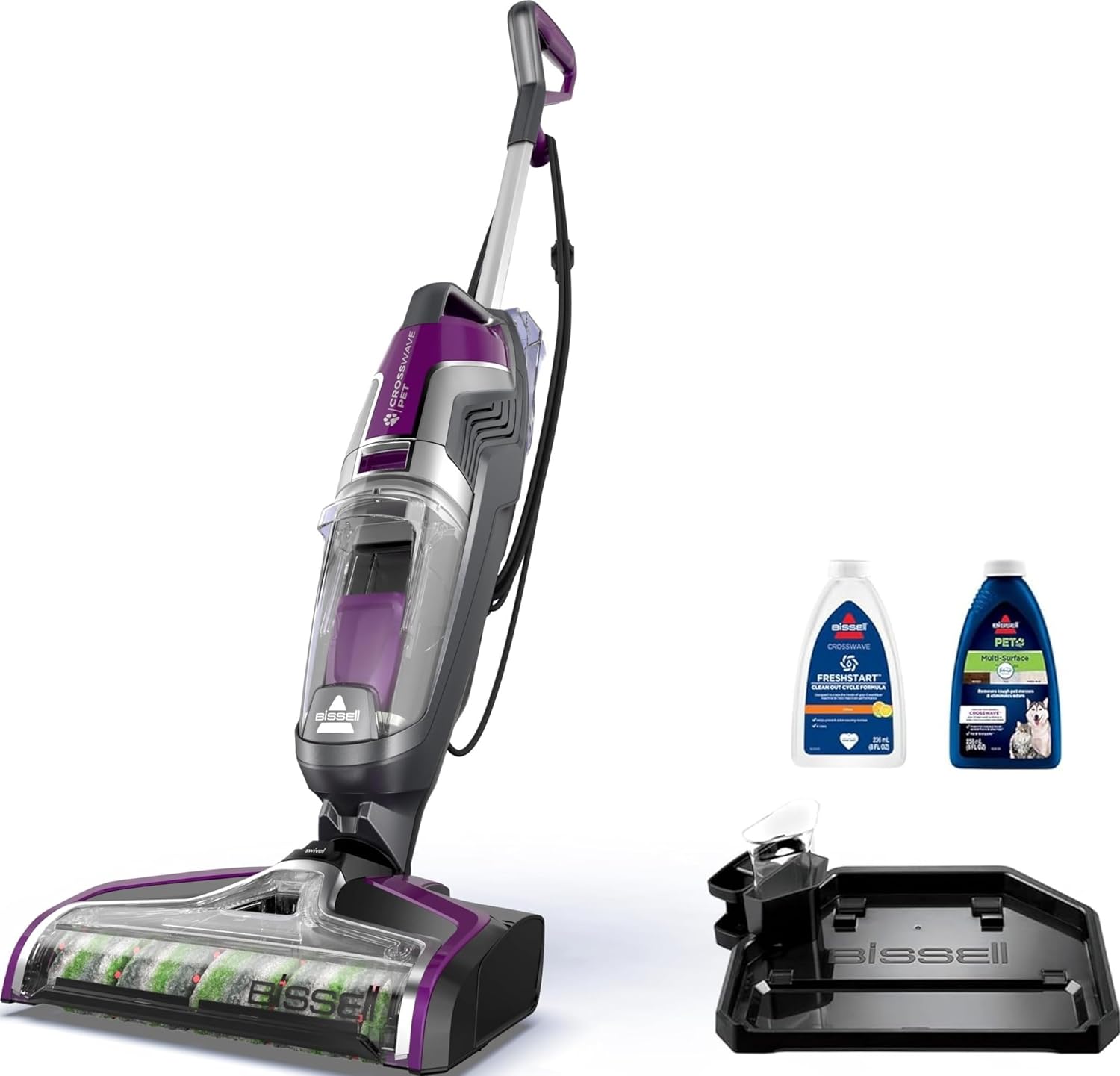 Bissell Crosswave Pet Pro Wet Dry Vacuum and Mop, Tangle-Free Brush Roller for Pet Hair, All-in-One Deep Cleaning for Hard Floors and Area Rugs, 2306A