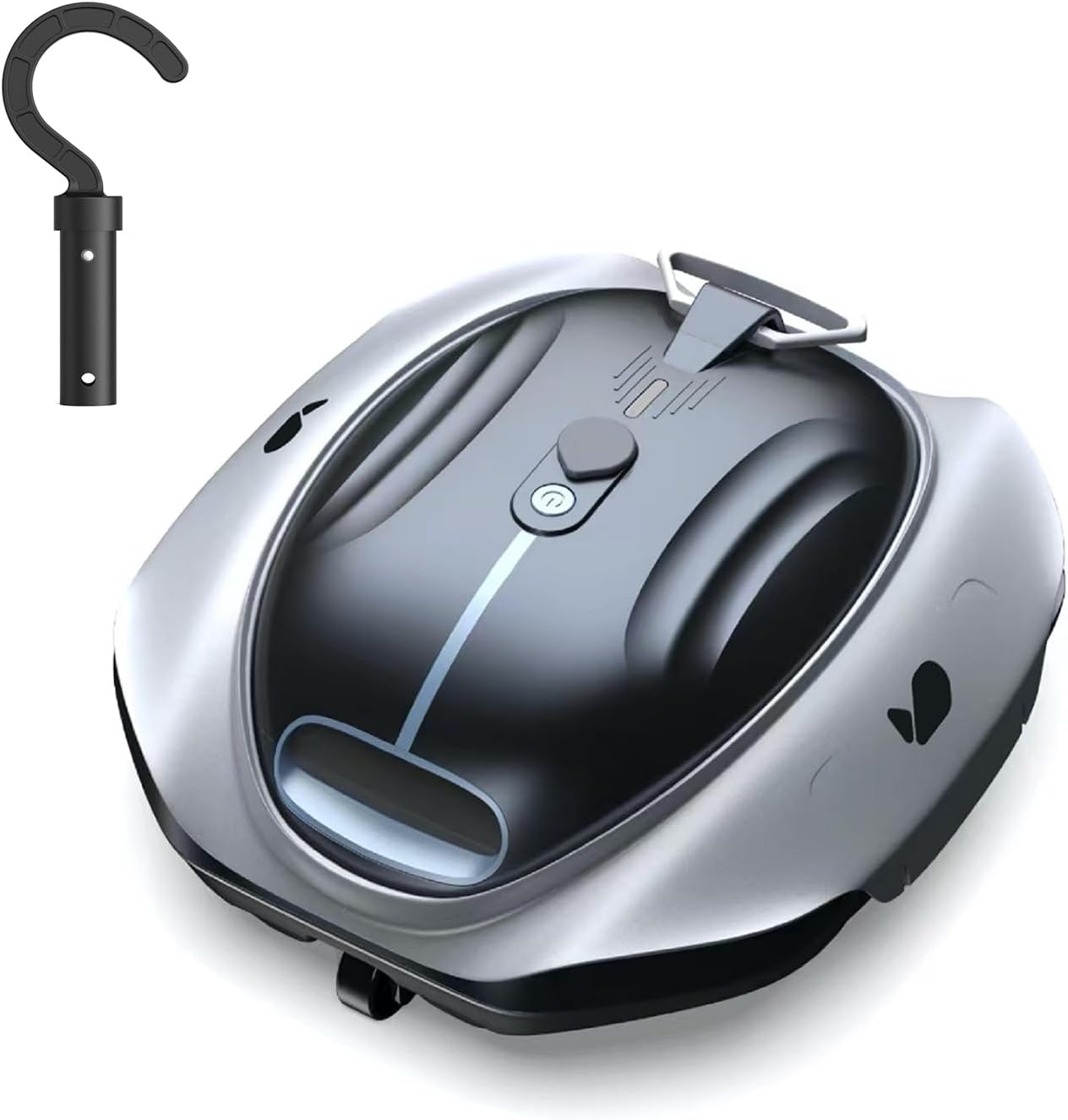 Bubot 300P Robotic Pool Cleaner, Cordless Pool Vacuum with Industry Leading Suction Power, Bluehole Tech, DirtLock Tech, Smart Sensor for Above-Ground Flat Pools up to 850 Sq.Ft, Silver